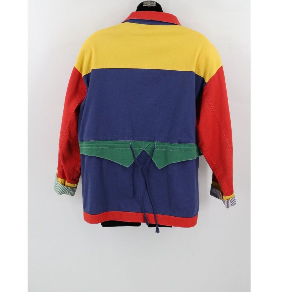 Vintage 90s Howard Wolf Colorful Color Block Utility Jacket Size 8 - Picture 2 of 10